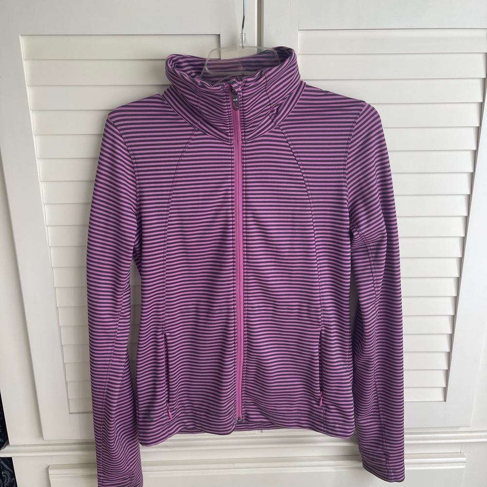 Lole Women’s Pink Space Dye Striped Athletic Zip Up Jacket